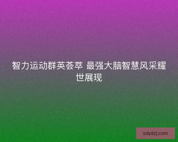 智力运动群英荟萃 最强大脑智慧风采耀世展现